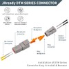 JRready Deutsch DTM Connectors kit 2 Pin Gray Waterproof 4Sets