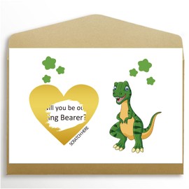 Ring Bearer Scratch Off Proposal Card, Dinosaur Ring Bearer Proposal Card, Will You Be Our Ring Bearer Card