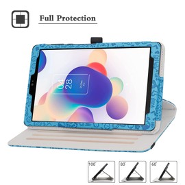 Bige for TCL Tab 8 SE 6048E Case,360 Degree Rotary Stand with Cute Pattern Cover for TCL TAB 8 LE Model 9137W /TCL Tab 8 Plus 9138S /TCL TAB 8 WiFi 9132X 8 Tablets,Blue