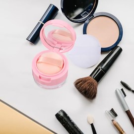 Beaupretty Estuche Maquillaje Mini Espejo Caja Polvo Suelto Portátil Viajes Uso Diario Contenedor Polvos Cosméticos Compacto Fácil Usar