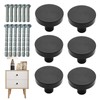 FralnFit Cabinet Knobs Set, 6Pcs Black Handles for Cupboards, Matt