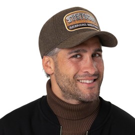 Stetson American Heritage Wool Cap Women/Men - Baseball Metal Buckle, with Peak, Peak Winter Autumn-Winter - One Size Brown
