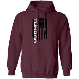 WheelSpinAddict Men's Alaskan Tundra American USA Flag Hoodie Maroon