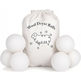 Woll Trocknerbälle 6er - XL, Foneso 100% handgemachte Neuseelandwoll ，Natürlicher Weichspüler Waschbälle für Daunenen,wiederverwendbare Wäschekugeln Trocknerbälle für Wäschetrockner und Daunenjacken