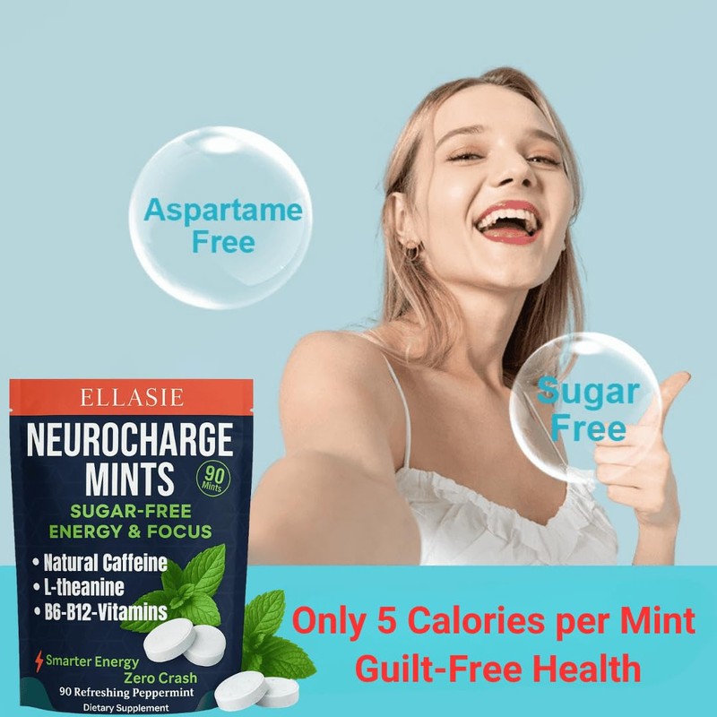 NeuroCharge Energy & Focus Gum (Peppermint, 90 Pieces) | 80mg