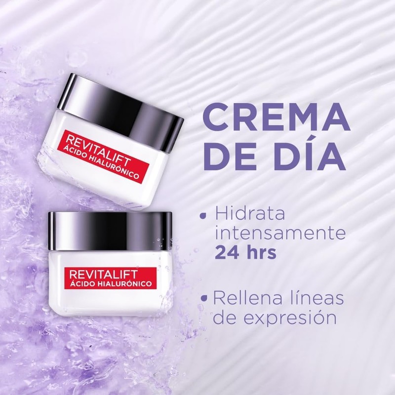 L'Oréal Paris Rutina Facial Hidratante Revitalift Ácido Hialurónico (2 piezas)