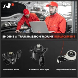 A-Premium 3-PC Engine Motor Mount and Transmission Mount and Torque Strut Mount Kit Compatible with Mazda 6 2003-2006 3.0L, Automatic Transmission