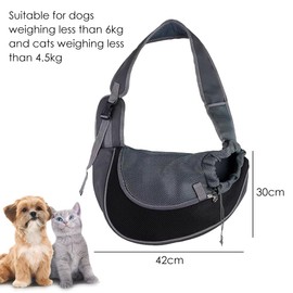 Dog Carrier, Dog Bag, Transport Bag for Pets, Adjustable Carry Bag Dog, Pet Shoulder Bag, Mesh Dog Carrier, for Outdoor Walking Activities and Excursions, Black - L