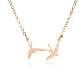RLHRNDE Bird Gold Plated Necklace for Women Soar Dove Pendant Necklace Minimalism Rose Gold fill Flying Bird Necklace Inspired Love Bird Jewelry Friendship Gifts (Gold)