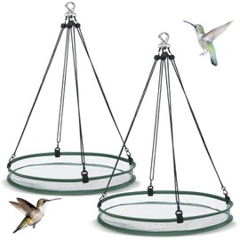 FoldTier 2 Pieces Universal Wild Bird Seed Catcher Hanging Hoop Platform Bird Seed Catcher Tray for Hummingbird Feeders Bee Feeder Outdoor Garden Accessories (20 Inch)