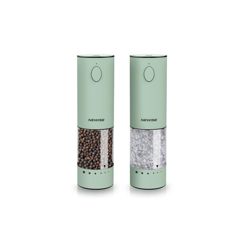 Newise Electric Salt and Pepper Grinder Set Rechargeable with LED