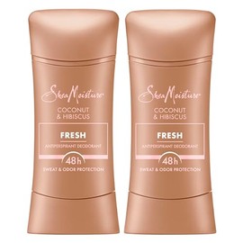 SheaMoisture SheaMoisture Antiperspirant Deodorant Stick Fresh Coconut & Hibiscus 2 Count for 48HR Sweat & Odor Protection with No Parabens & No Mineral Oil 2.6 oz