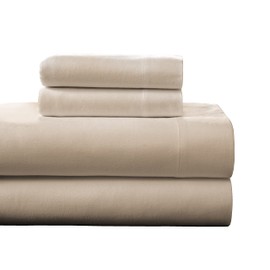 Pointehaven Heavy Weight Flannel Cotton Sheet Set, Queen, Linen