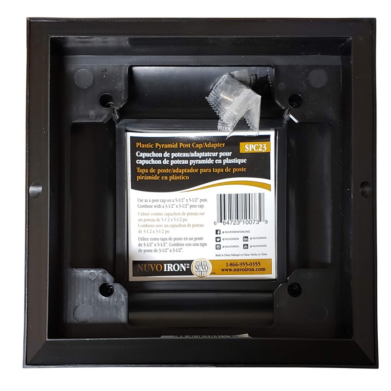 Nuvo Iron SPC23 x 5 1/2" Black Plastic Pyramid Post