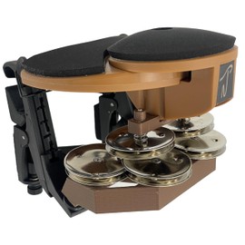 Native Tongue Percussion RhymStryker with RhymChik, Drum Rim Mount Hand Striker with Metallic "Chick" Sound Effect for Closed Hi-Hat Type Patterns and Accents on Hand Drums. (Stainless-Steel Jingles)