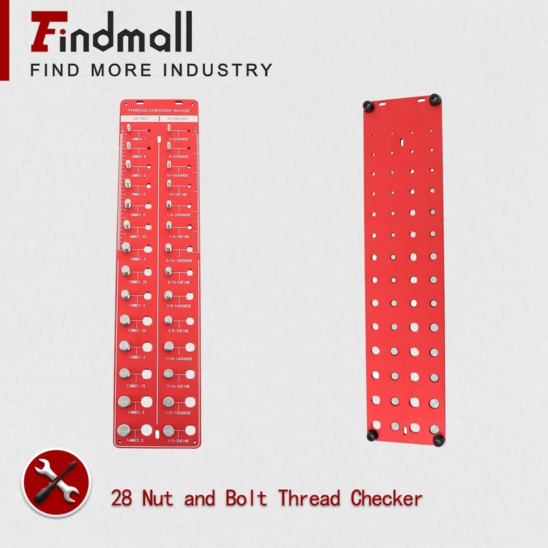 findmall 28 Nut and Bolt Thread Checker Bolt Sizes and