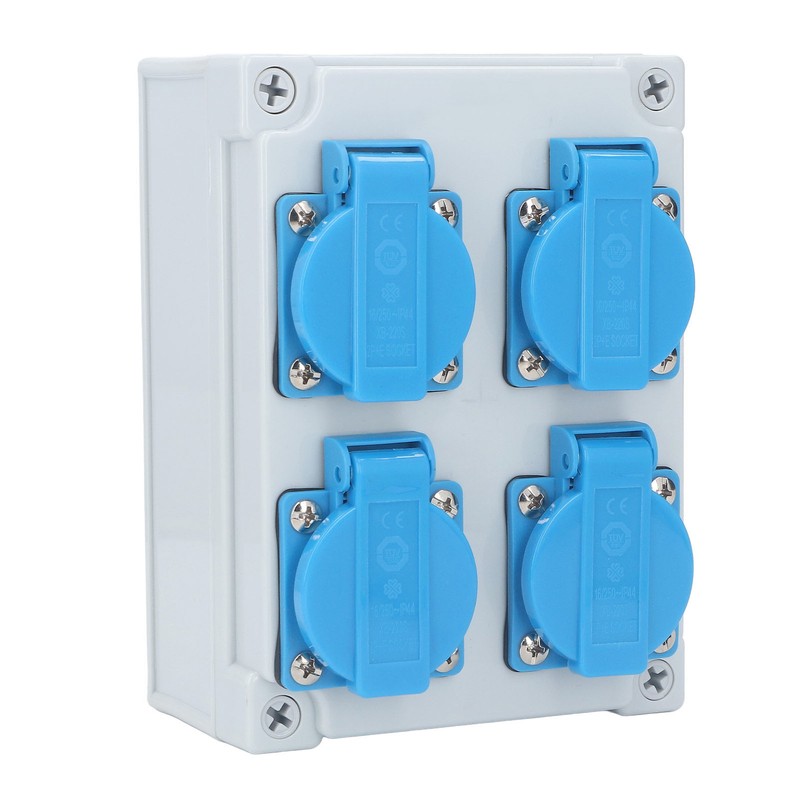 European Wall Socket 4P IP44 Waterproof Building Power Distributor for