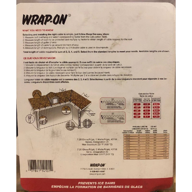 Wrap on (100 Foot) Wrap-On Electric Roof and Gutter De-Icing