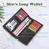 AfitLulu Long Mens Wallets Stylish Ultra-Thin Business Card Holder Wallet