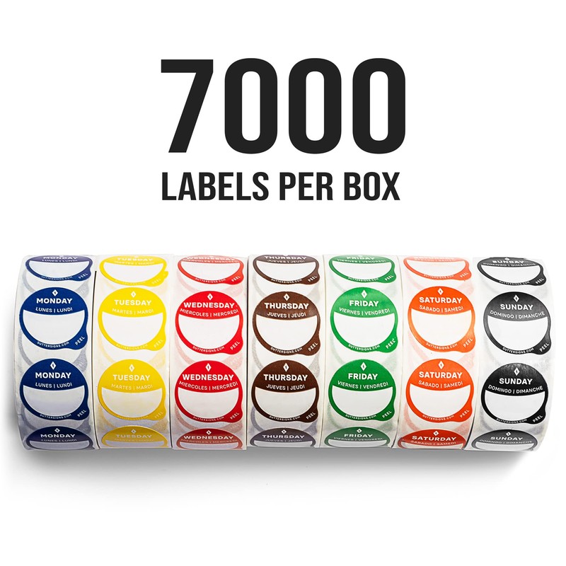 2pk Day Dots Food Labels | 1" Date Dot Stickers