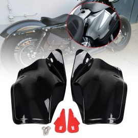 Unbranded Black ABS Air Heat Deflector Saddle Shield For Harley Sportster 1200 Forty Eight