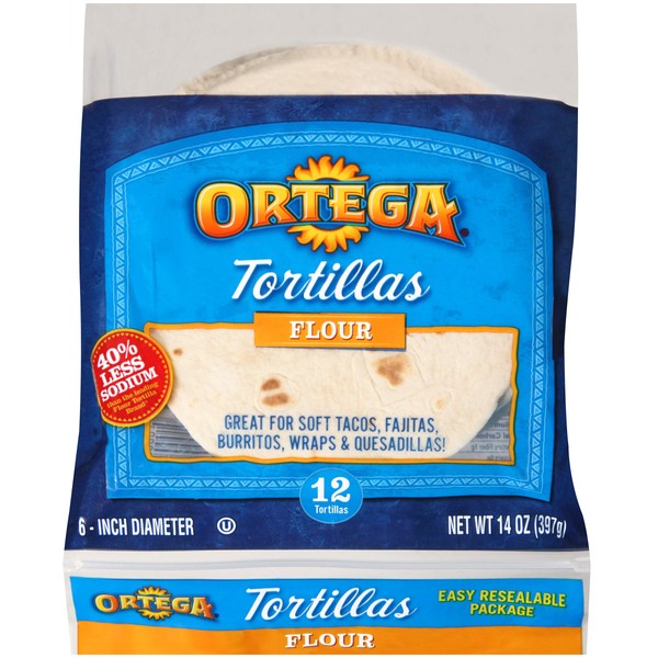Ortega Tortillas, Flour, 6 Inch, 12 Count (Pack of 12)