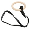 1 Pair Wooden Gymnastic Rings with Adjustable Buckle Straps 330lbs