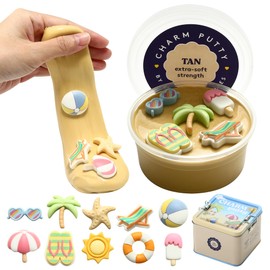 Special Supplies Sensory Therapy Putty for Kids and Adults with 10 Cute Charms - Resistive Hand Exercise Stress Relief Therapy Putty, Five Ounces of Each Putty (Beach Set - Strength: X-Soft)