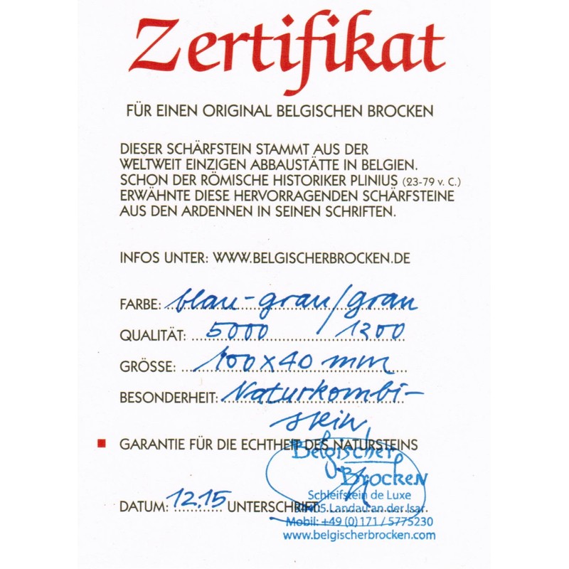 Combination whetstone with Blue Stone Belgian and Pyrenees Stone 100