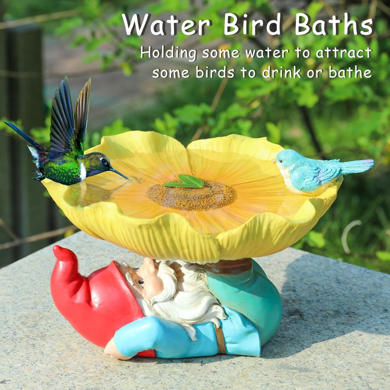 MUMTOP Bird Baths for Outdoors, Outdoor Garden Birdbath Bowl Resin