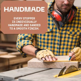 Silginnes Wooden Door Stoppers - Handmade Acacia Wood Door Wedge - Home Security Door J...