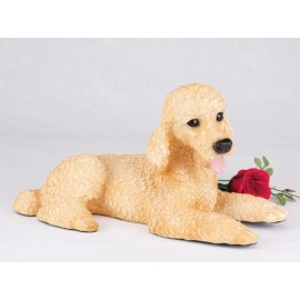 Large 125 Cubic Inches Apricot Standard Poodle Resin Urn for Cremation Ashes