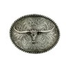 Montana Silversmiths Longhorn Collection Western Attitude Belt Buckle (Oval Longhorn
