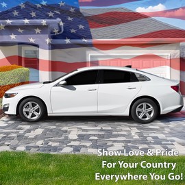 BOGAR TECH DESIGNS Precut Quarter Window American Flag Vinyl Decal Sticker Compatible with Chevy Malibu 2019-2025, Matte Black