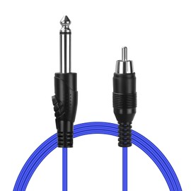ATOMUS Tattoo RCA Connector Clip Cords 5.68ft 1.73m Silicone Wire Cord for Motor Machine Power Supply Blue