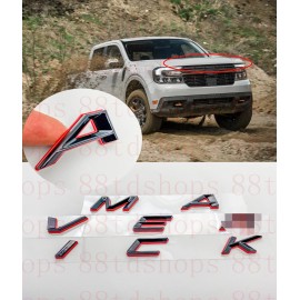 speed zone Black w Red  Outline letters Fit FORD MAVERICK 2022 23 24 logo Hood