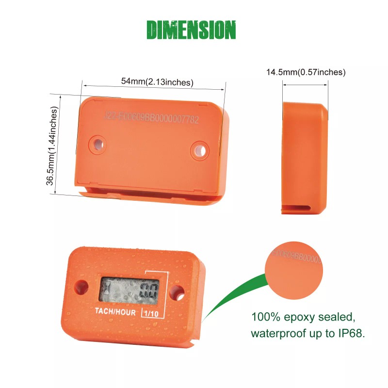 Yooreal Digital Tach Hour Meter,Tachometer Maintenance for Chain saws lawn