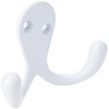 Merriway® BH00227 (2 Pcs) White Metal Twin Robe Hook -