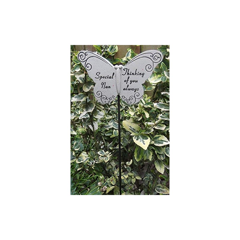 Memorial Butterfly Special Nan on Stick , Put By Grave