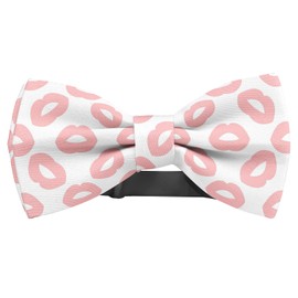 KAWAMOUSE Adjustable Pre-tied bow tie for toddler Boys (Lips Prints Pattern) Elegant Cute Bowties for Dogs Cats Pets