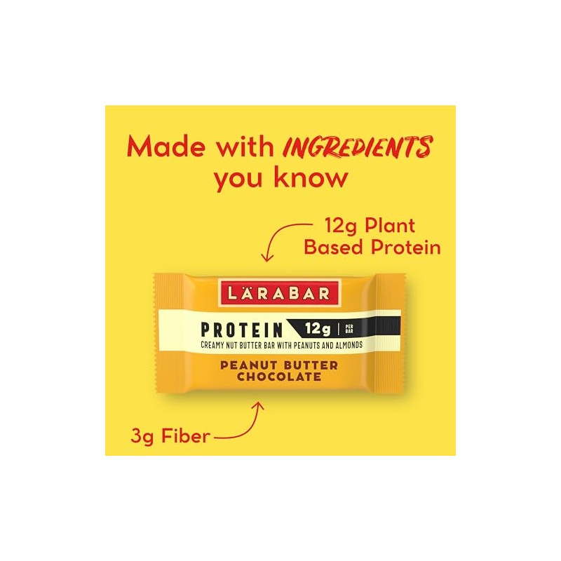 Larabar Peanut Butter Chocolate Protein Bars, 12g Protein, Gluten Free,