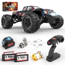 Hosim 1/10 RC Cars for Adults 62+KMH, Brushless Remote Control Car Fast, 2S Bettery RC Monster Trucks 4X4 Waterproof Off Road Battery