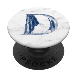 WHITE BLACK GREY MARBLE PHONE GRIP BLUE D LETTER D INITIAL D