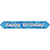 9ft Banner Happy Birthday Blue Foil Holographic Banner