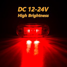 ALFU 10 Pack DC12-24V IP68 Waterproof LED Trailer Lights Kit Front Rear LED Side Marker Clearance Indicators Light for RV Camper Truck Van Caravan Boat