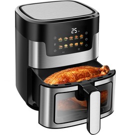 Air Fryer Oven 10 Preset Cookings, Portable Air Fryer w/Large 7.5 QT, Touch Screen, Dishwasher-Safe W/100 Pcs Liners