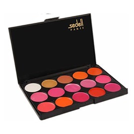 Sedell Professional Long Lasting Waterproof Matte Lipstick Palette Set Of 15, Multicolor, 2 g