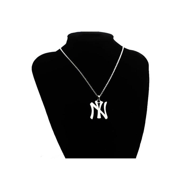 Asqunpin NY Necklace I Love New York Pendant Stainless Steel