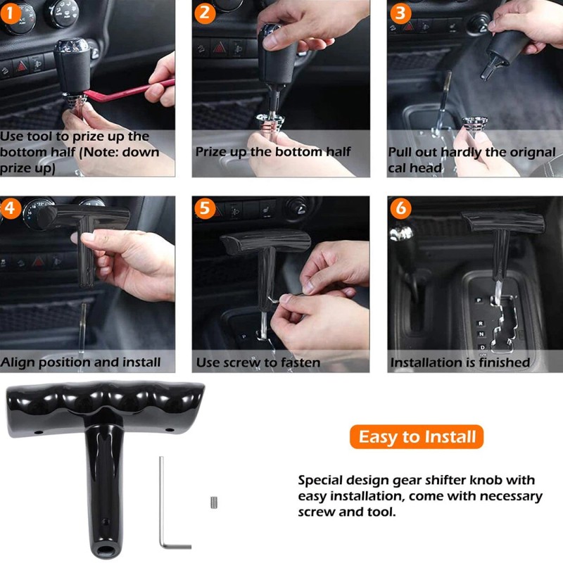 Jeep T-Handle Shift Knob Automatic Gear Stick Shifter for Jeep