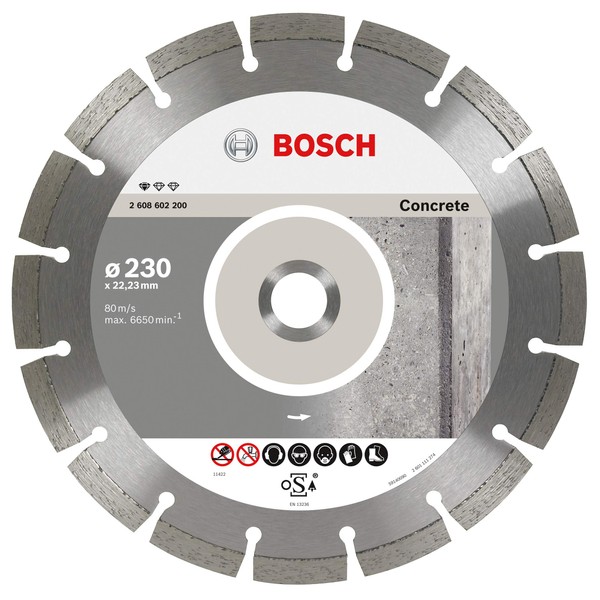 Bosch Professional 2608602200 Standard for Concrete Diamond Cutting disc, Silver/Grey, 230 mm